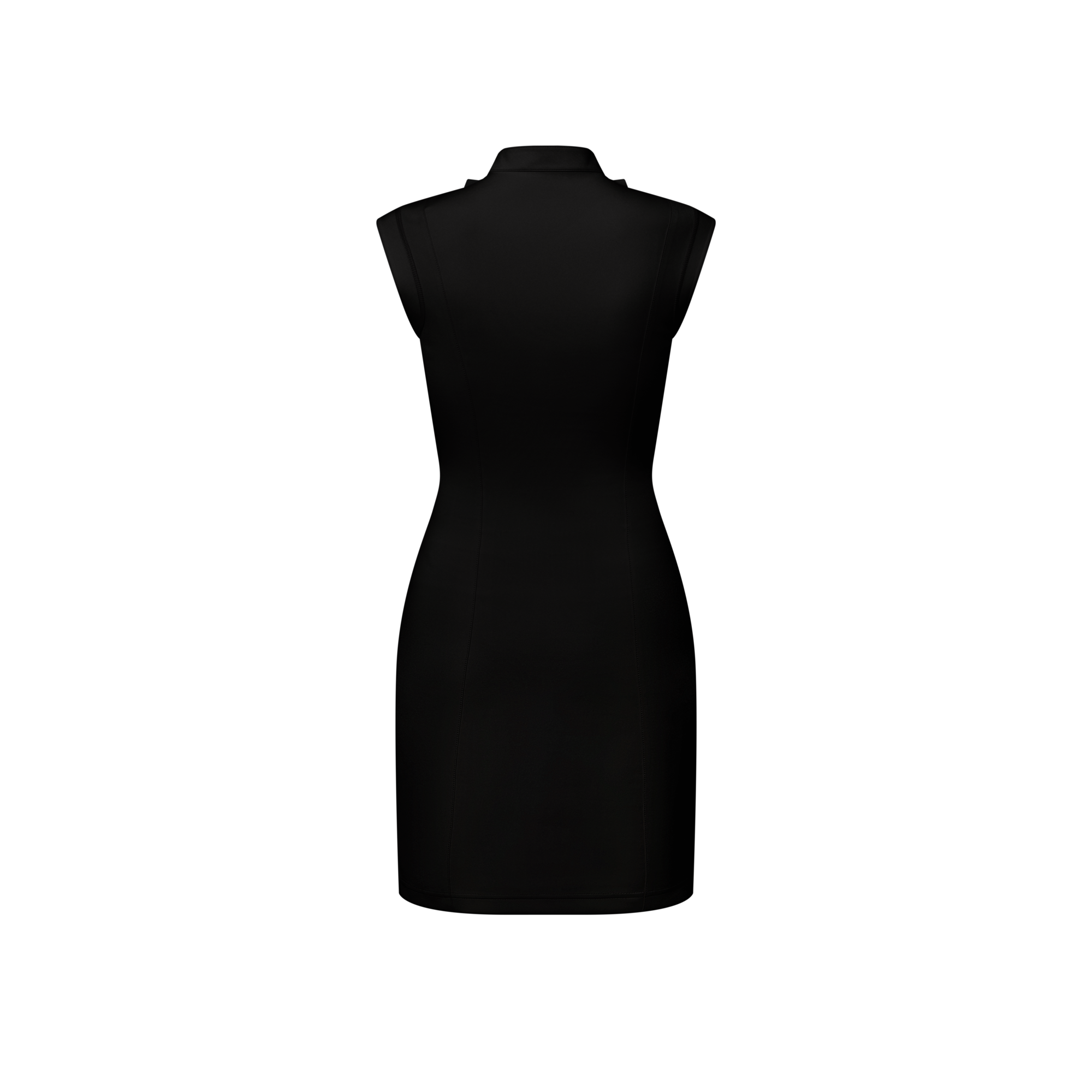Ruffle Trim Technical Jersey Dress