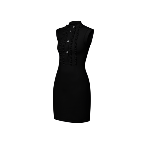 Ready-to-Wear Dresses Ruffle Trim Technical Jersey Dress | Louis Vuitton ® (Product zoom)