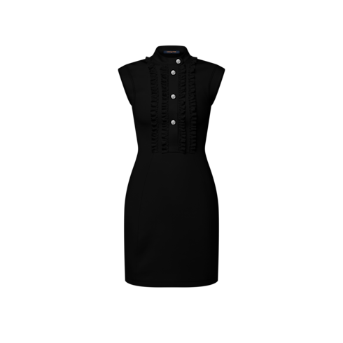 Ready-to-Wear Dresses Ruffle Trim Technical Jersey Dress | Louis Vuitton ® (Product zoom)