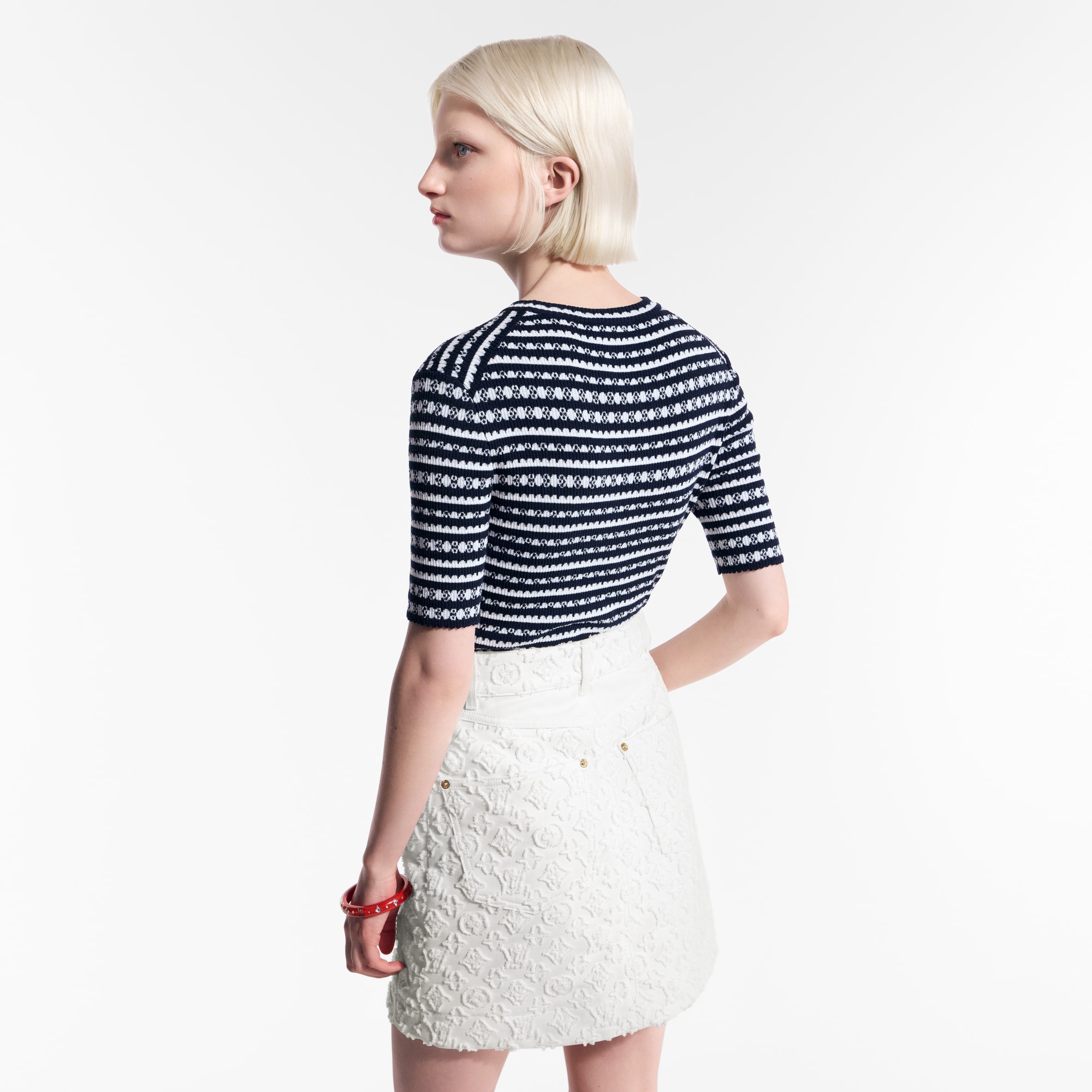  Ready-to-Wear Tops Scallop Stripe Knit Top  | Louis Vuitton ® (Product zoom)