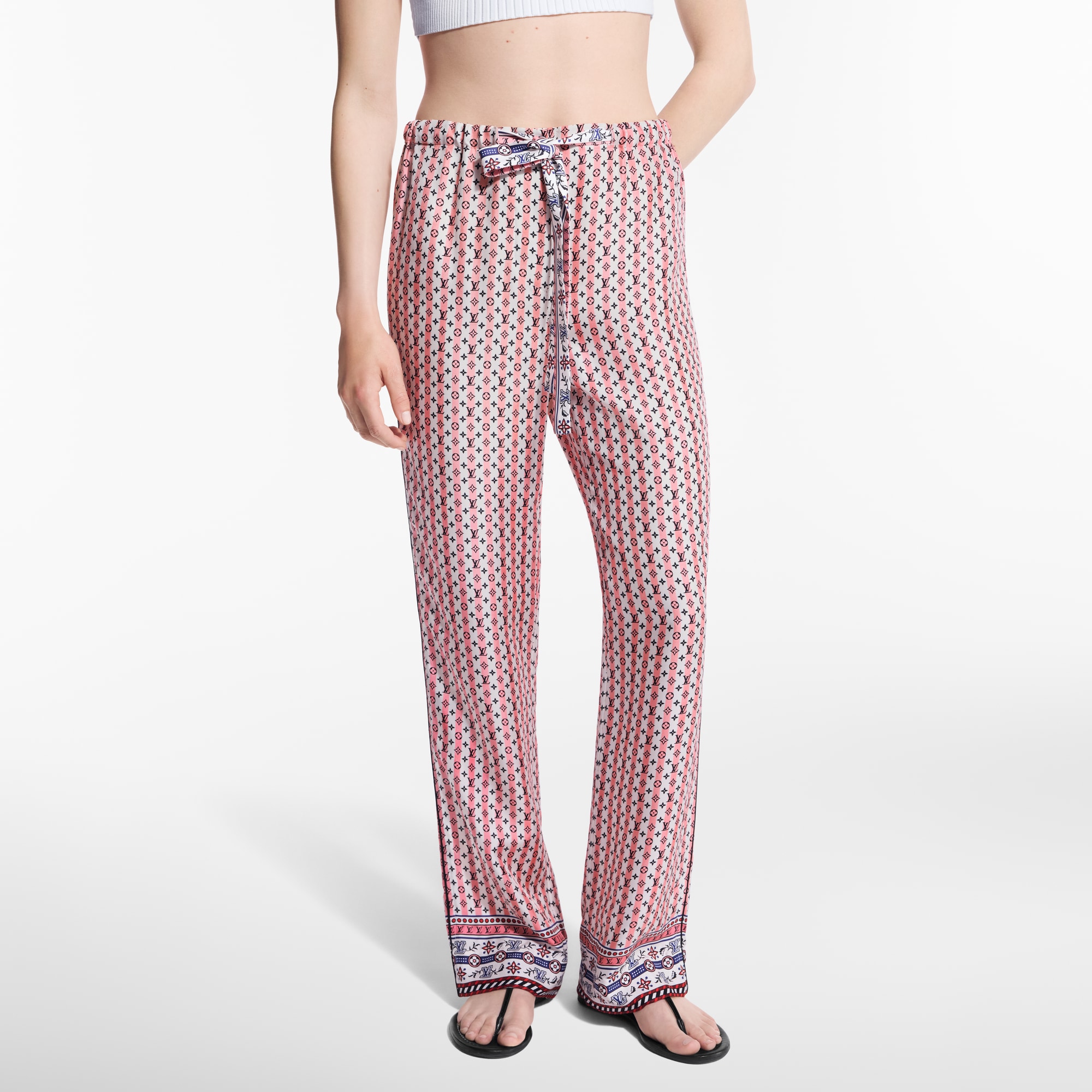 Ready-to-Wear Pants Scarf Print Pajama Pants | Louis Vuitton ® (Product zoom)