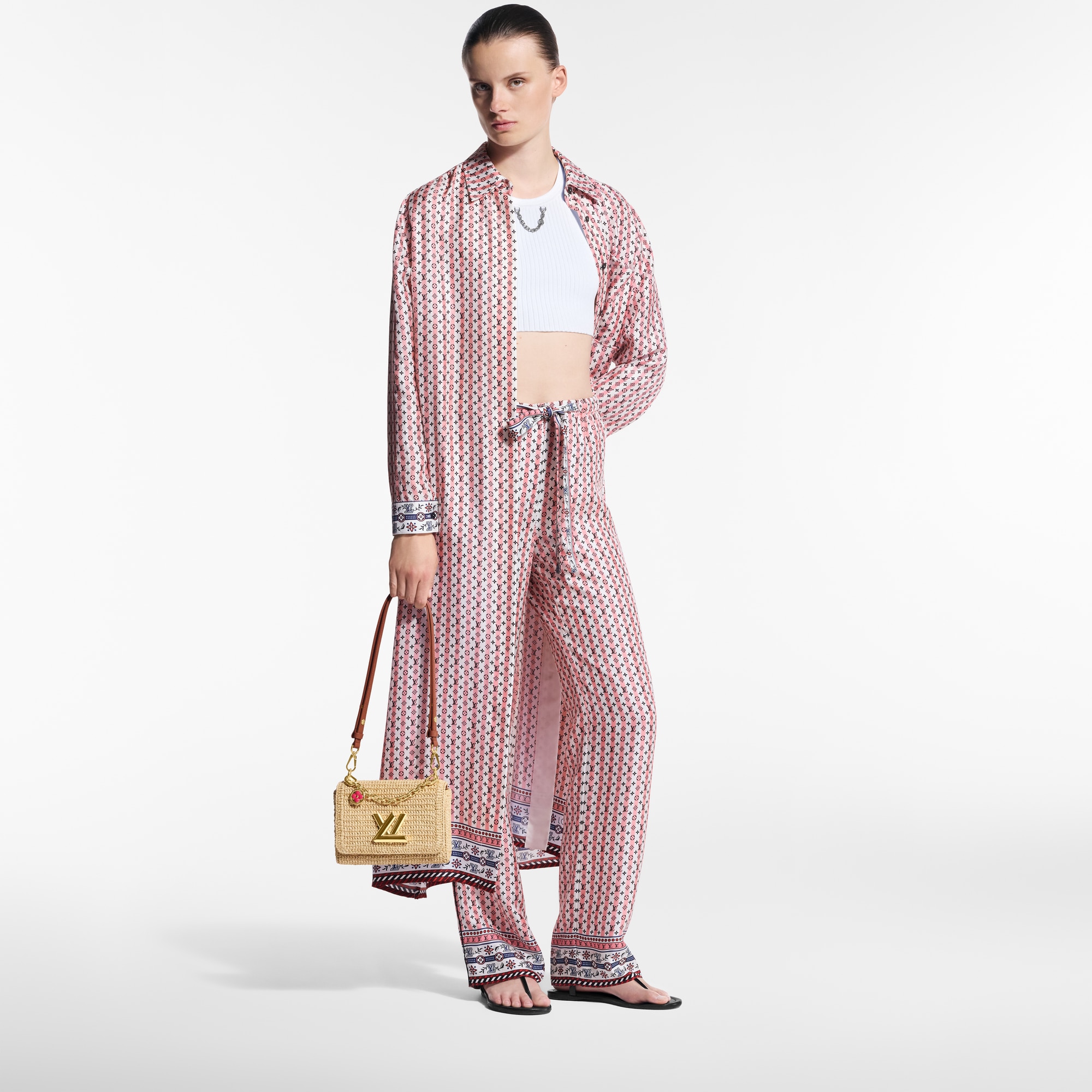  Ready-to-Wear Pants Scarf Print Pajama Pants | Louis Vuitton ® (Product zoom)