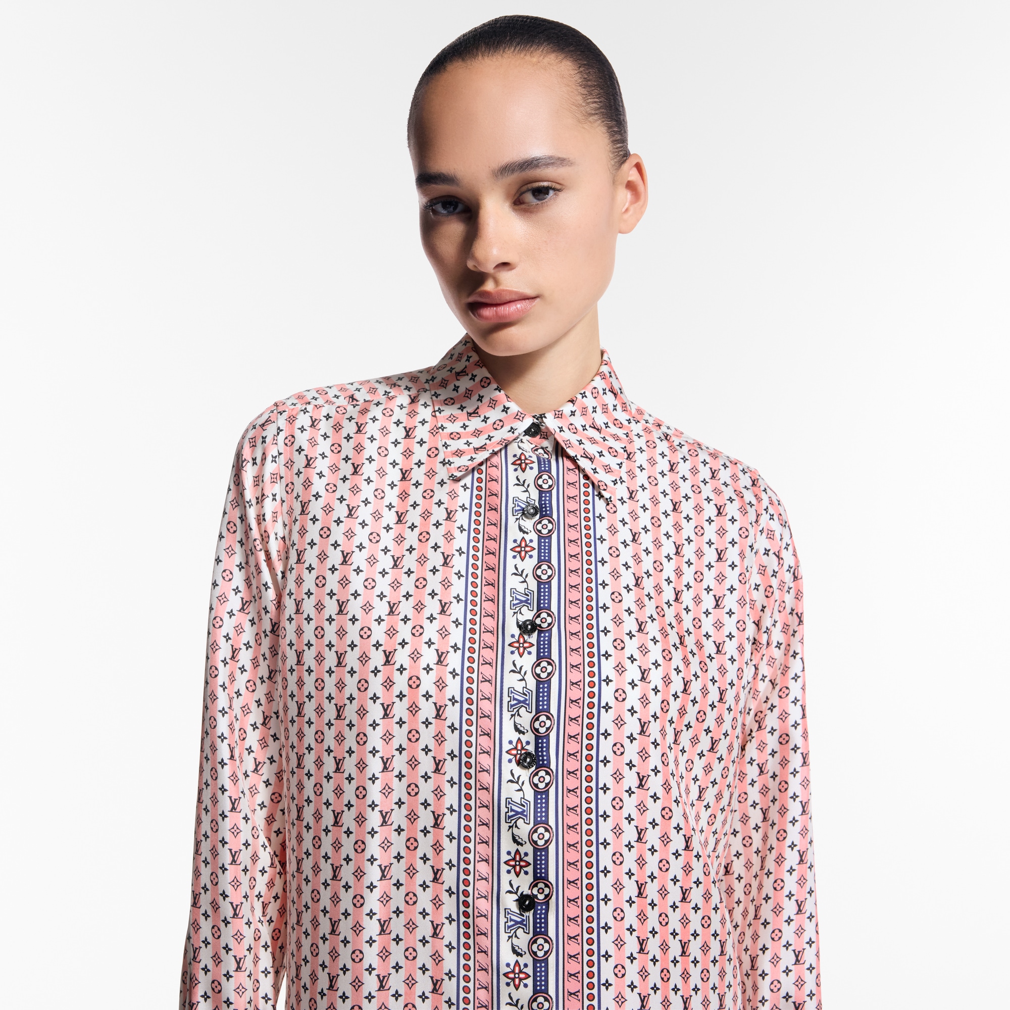  Ready-to-Wear Tops Scarf Print Silk Shirt  | Louis Vuitton ® (Product zoom)