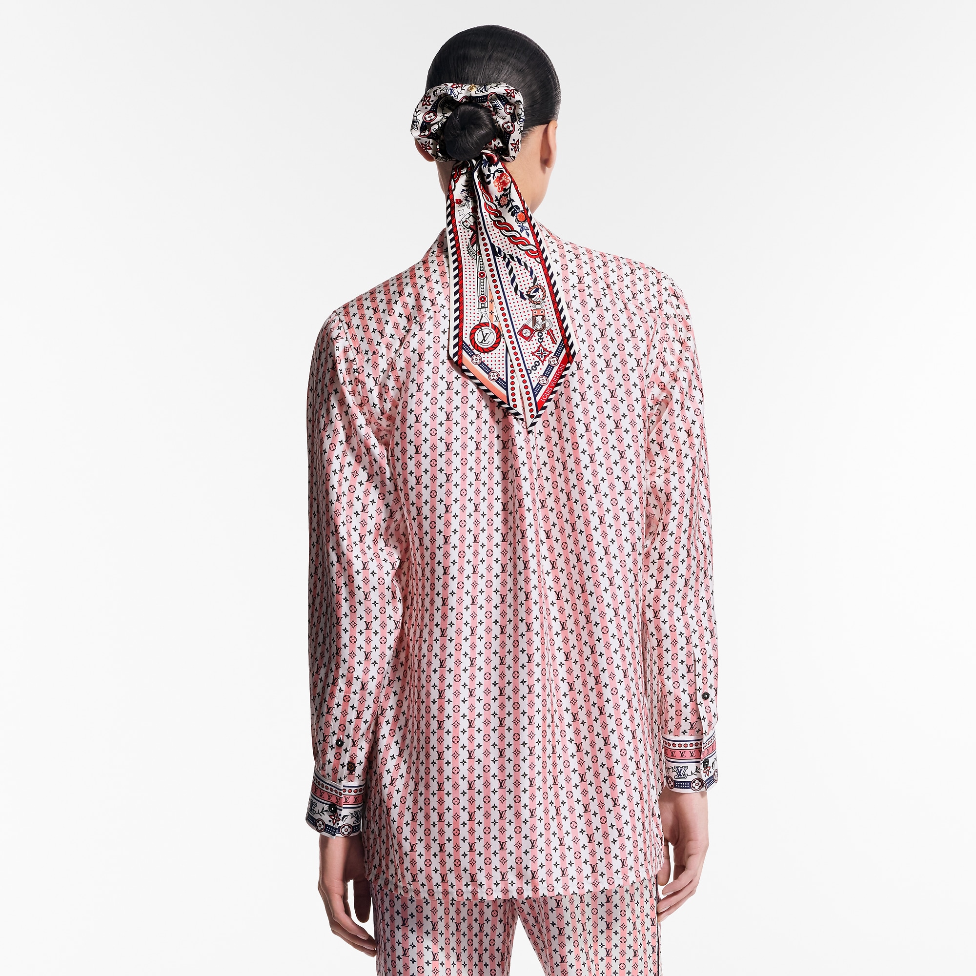 Scarf Print Silk Shirt