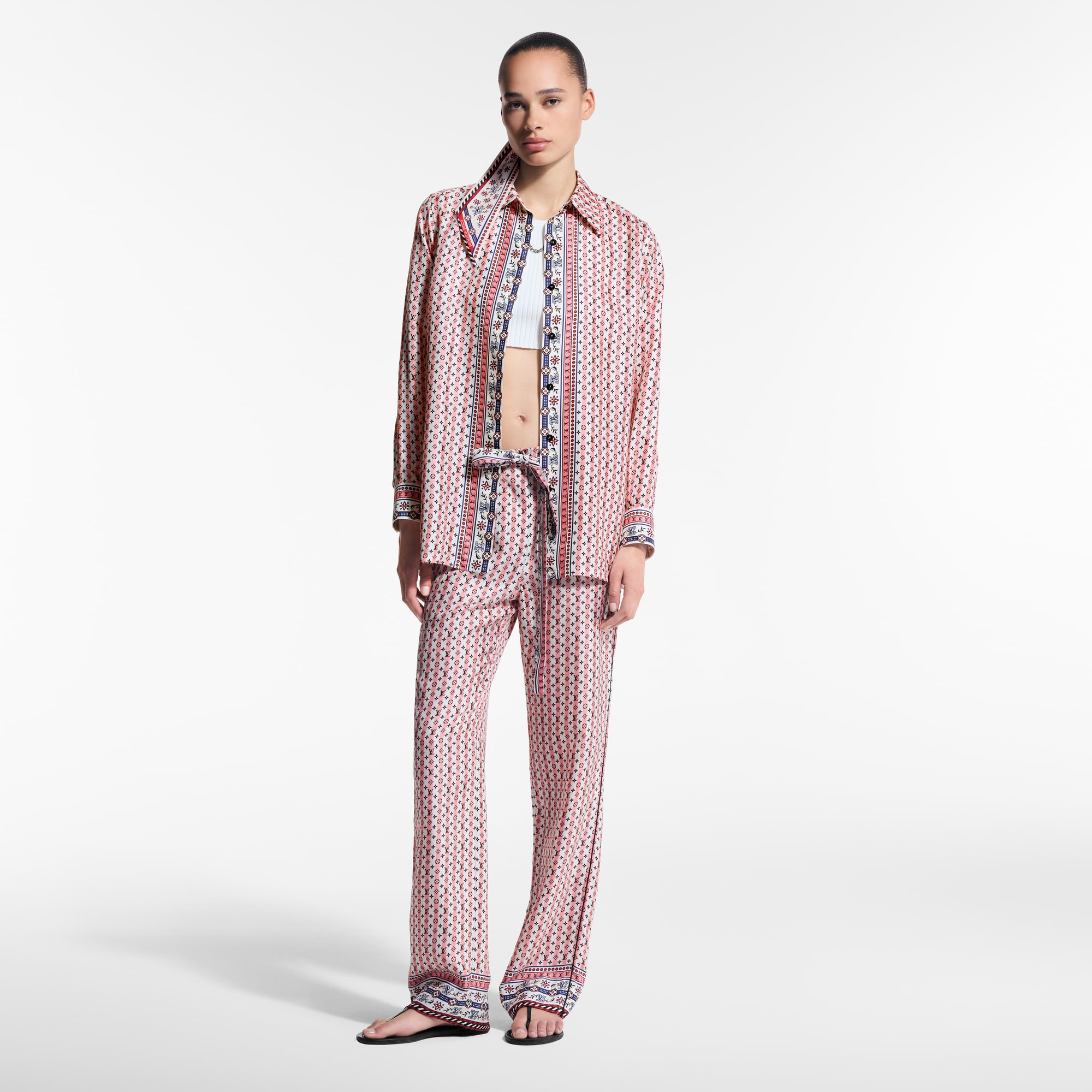  Ready-to-Wear Tops Scarf Print Silk Shirt  | Louis Vuitton ® (Product zoom)