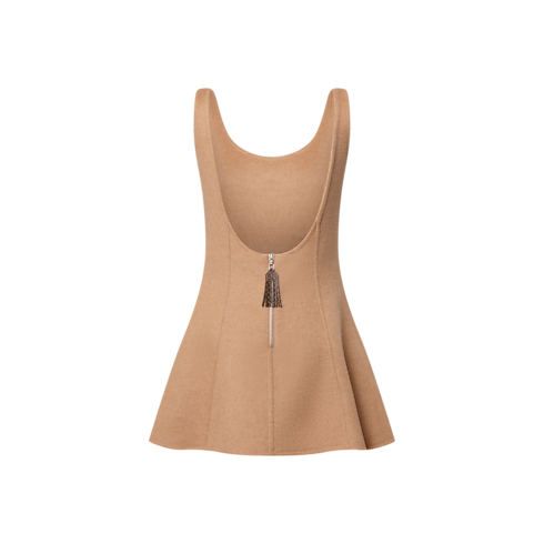 Ready-to-Wear Dresses Scoop Back Camel Skater Dress | Louis Vuitton ® (Product zoom)