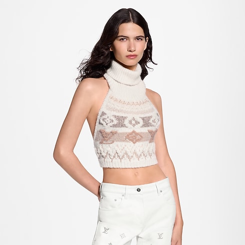 Ready-to-Wear Tops and Shirts Sequin Alpine Knit Crop Top | Louis Vuitton ® (Product zoom)