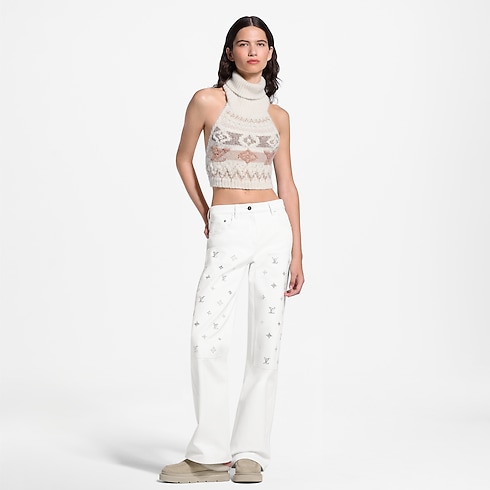 Ready-to-Wear Tops and Shirts Sequin Alpine Knit Crop Top | Louis Vuitton ® (Product zoom)