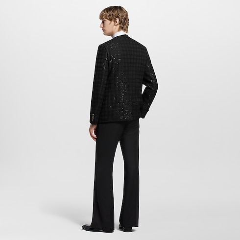 Ready-to-Wear Blazers and Jackets Sequin-Embroidered Collarless Jacket | Louis Vuitton ® (Product zoom)