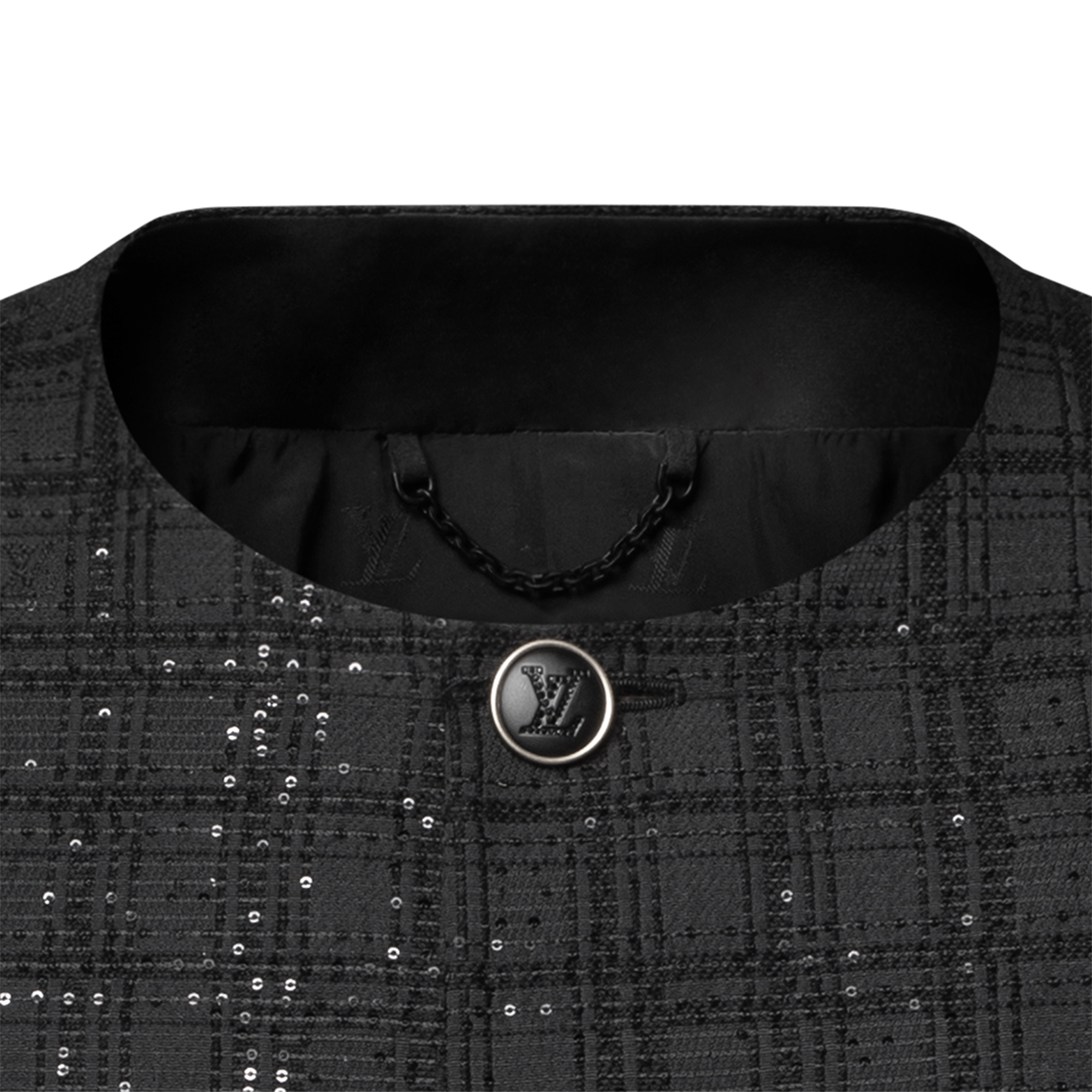  Ready-to-Wear Blazers and Jackets Sequin-Embroidered Collarless Jacket | Louis Vuitton ® (Product zoom)