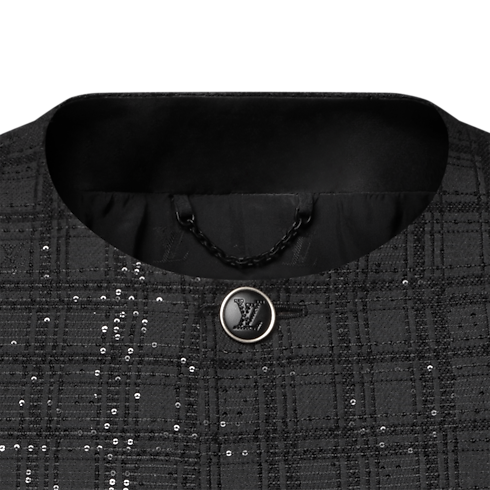 Ready-to-Wear Blazers and Jackets Sequin-Embroidered Collarless Jacket | Louis Vuitton ® (Product zoom)