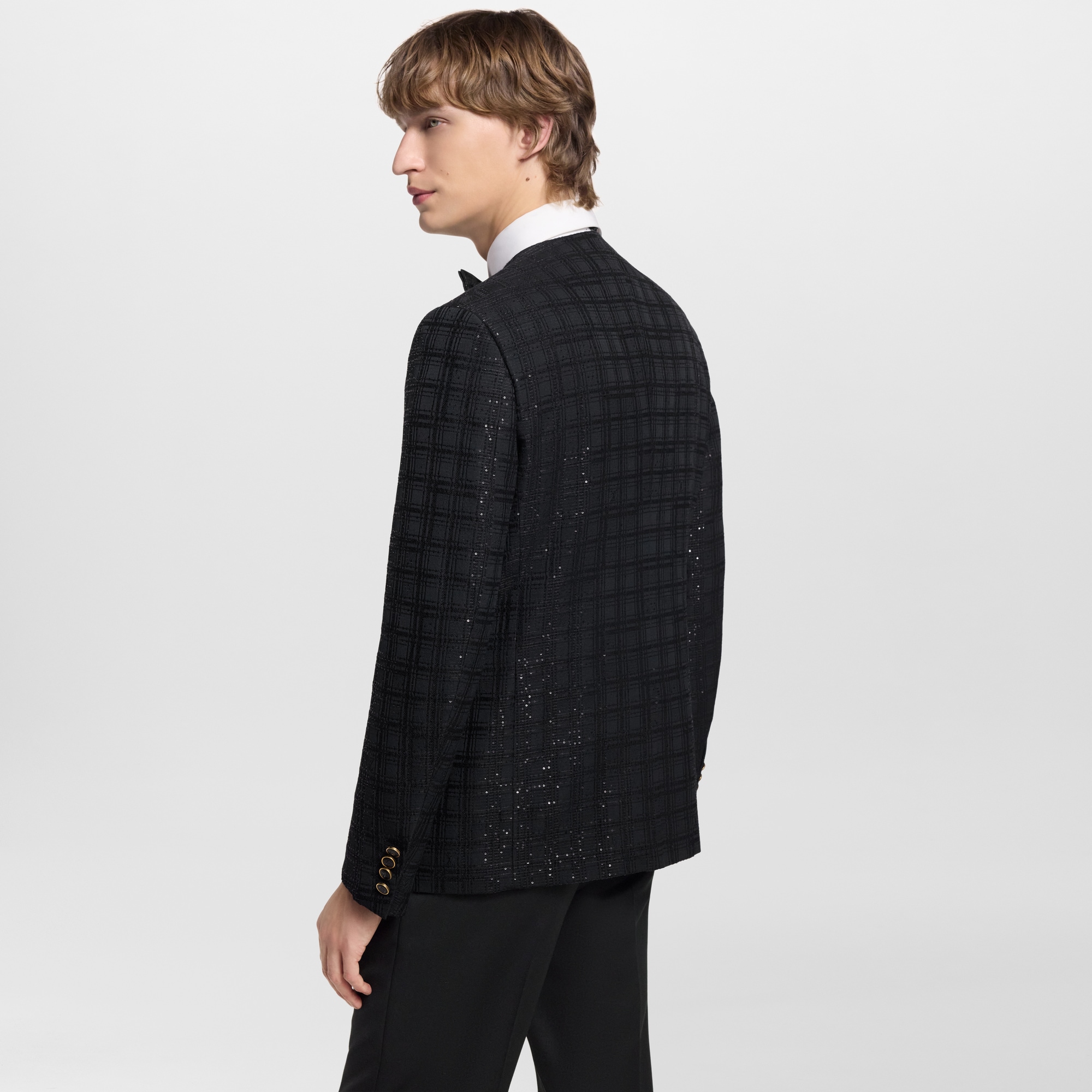  Ready-to-Wear Blazers and Jackets Sequin-Embroidered Collarless Jacket | Louis Vuitton ® (Product zoom)