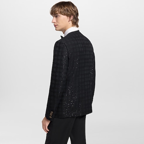 Ready-to-Wear Blazers and Jackets Sequin-Embroidered Collarless Jacket | Louis Vuitton ® (Product zoom)