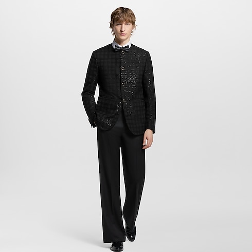 Ready-to-Wear Blazers and Jackets Sequin-Embroidered Collarless Jacket | Louis Vuitton ® (Product zoom)