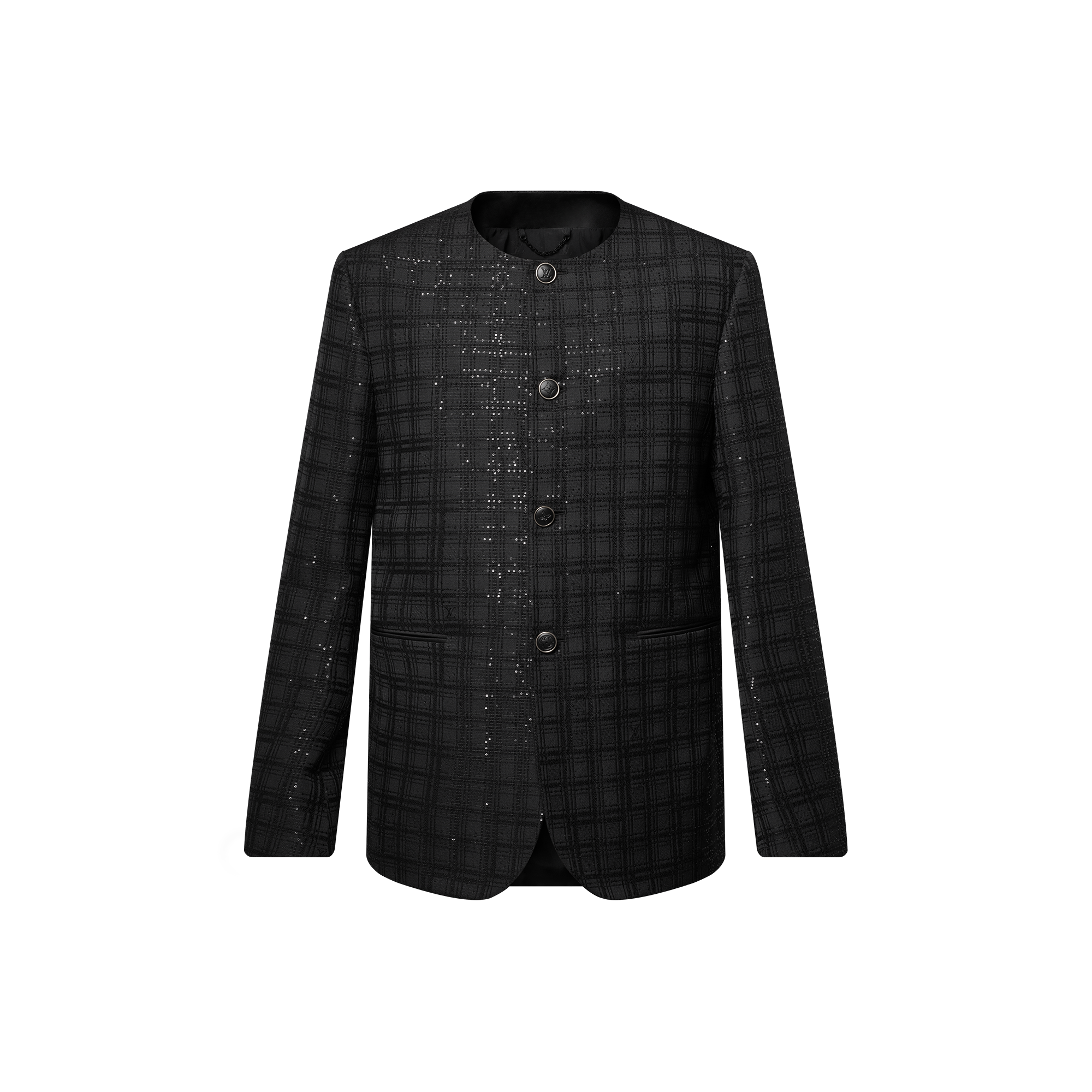  Ready-to-Wear Blazers and Jackets Sequin-Embroidered Collarless Jacket | Louis Vuitton ® (Product zoom)