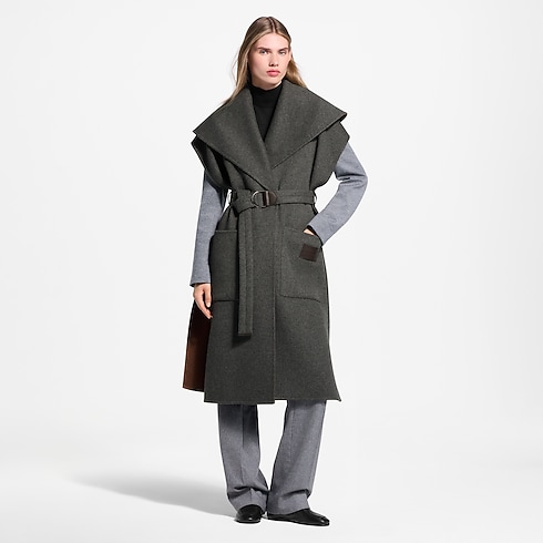 Ready-to-Wear Coats and Jackets Shawl Collar Sleeveless Wrap Coat | Louis Vuitton ® (Product zoom)