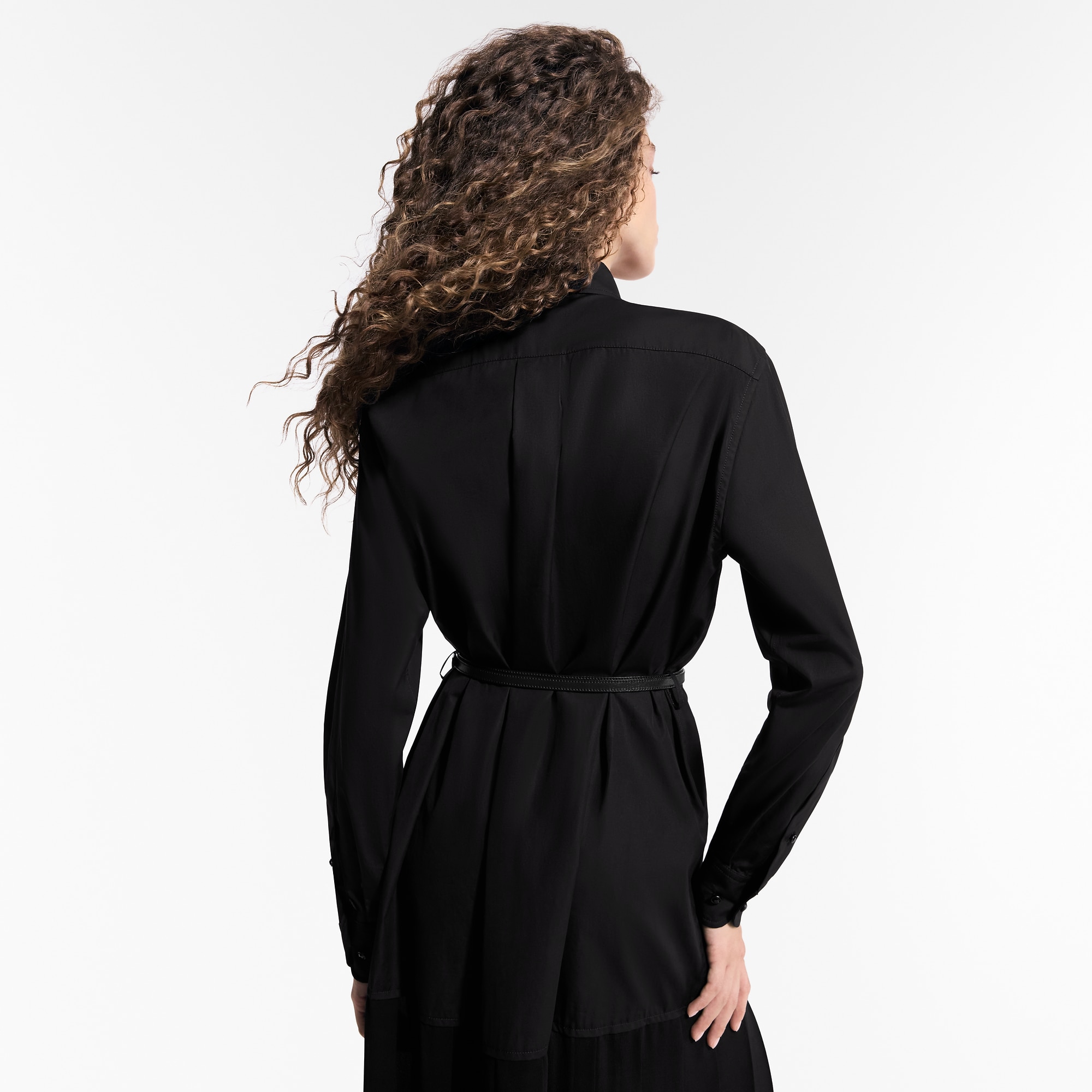 Sheer Insert Shirt Dress