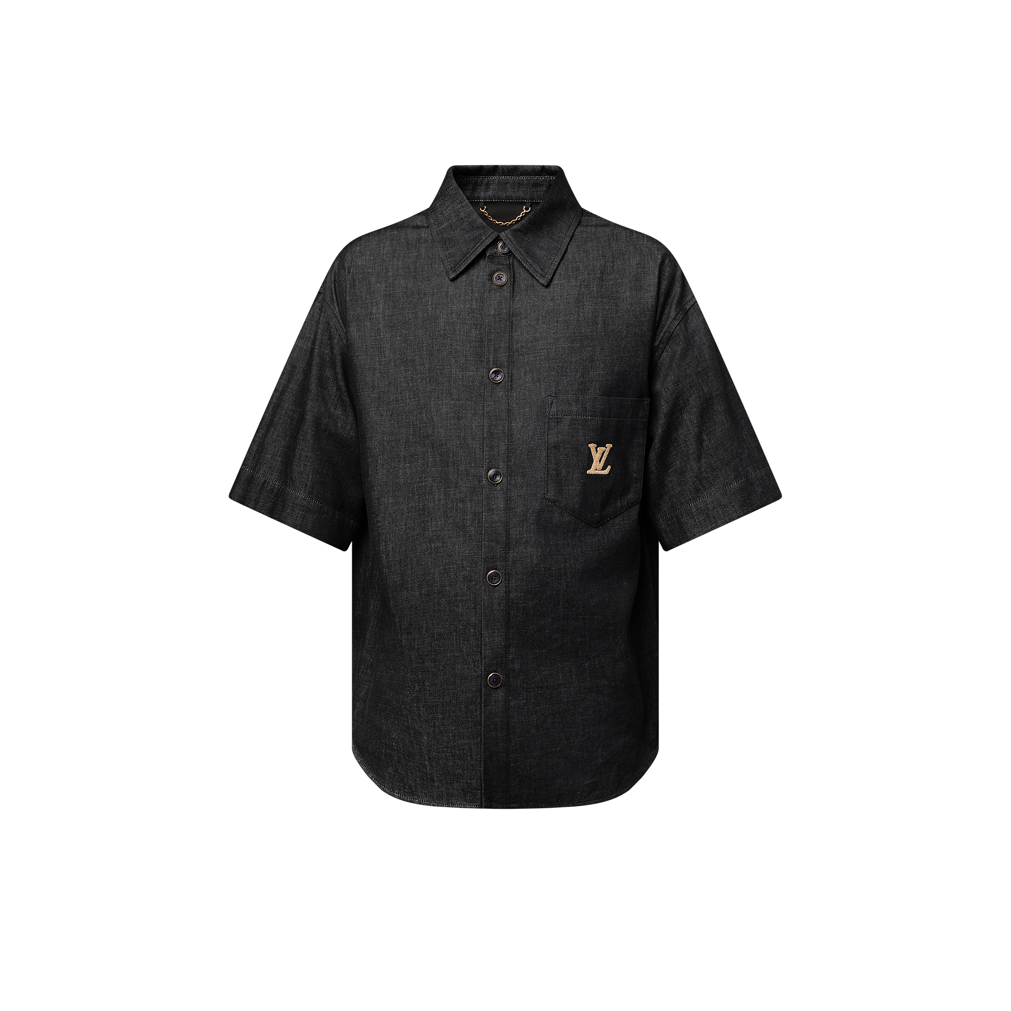 Short-Sleeved Chambray Shirt