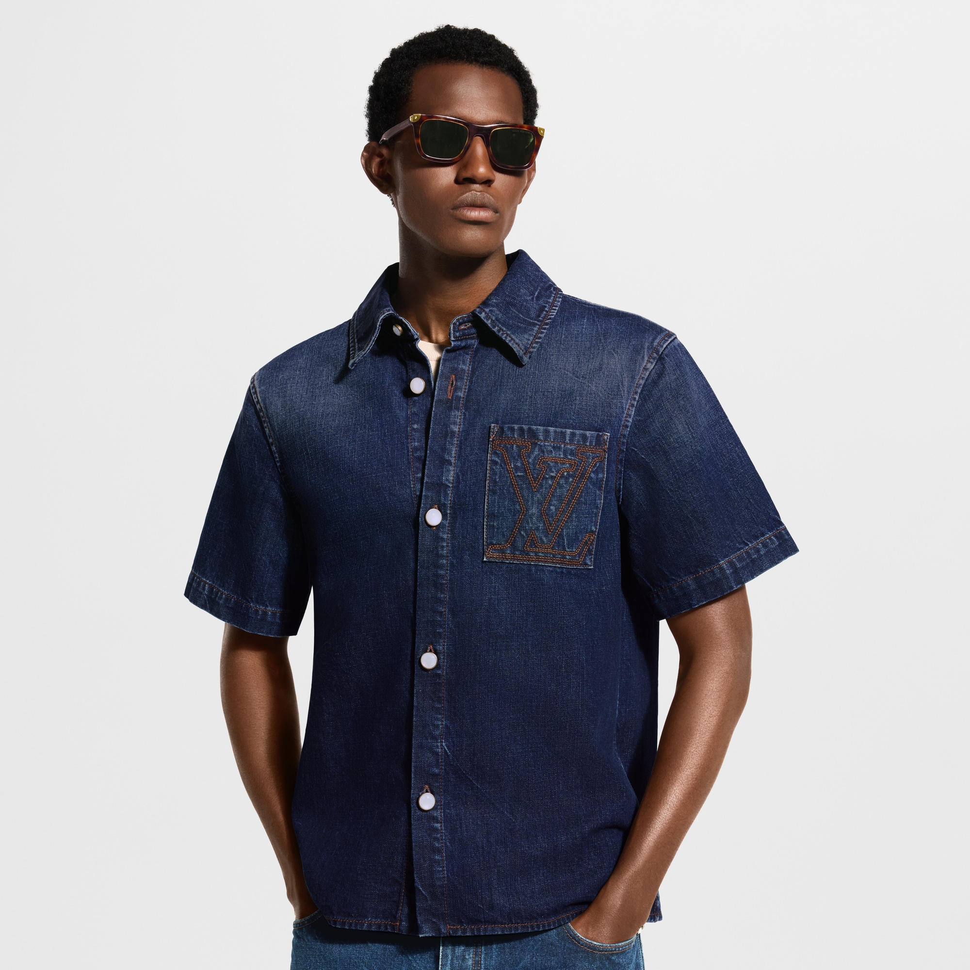 Short-Sleeved Denim Shirt - Men - Ready-to-Wear | LOUIS VUITTON ®