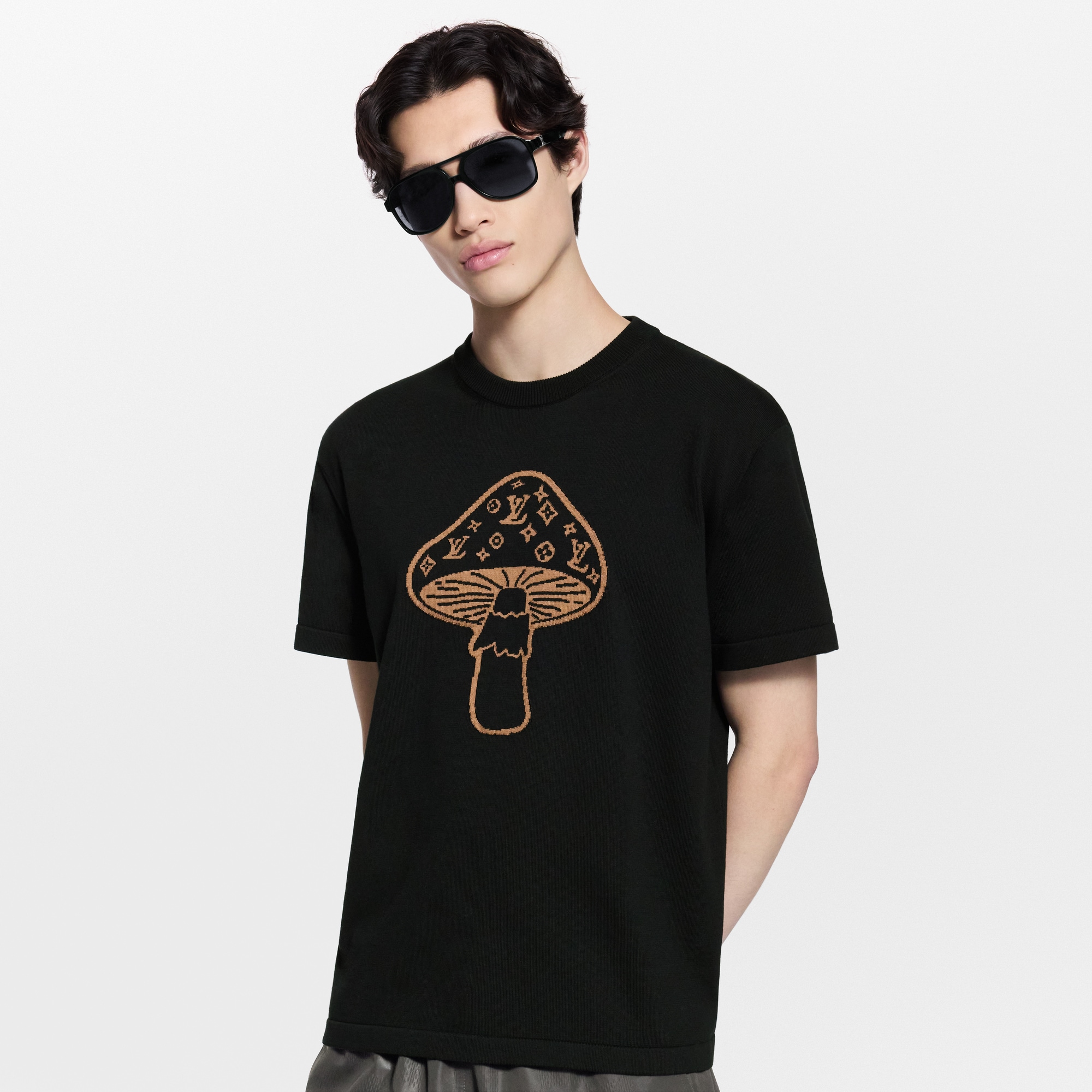  Ready-to-Wear All Ready-to-Wear Short-Sleeved Intarsia Crewneck | Louis Vuitton ® (Product zoom)