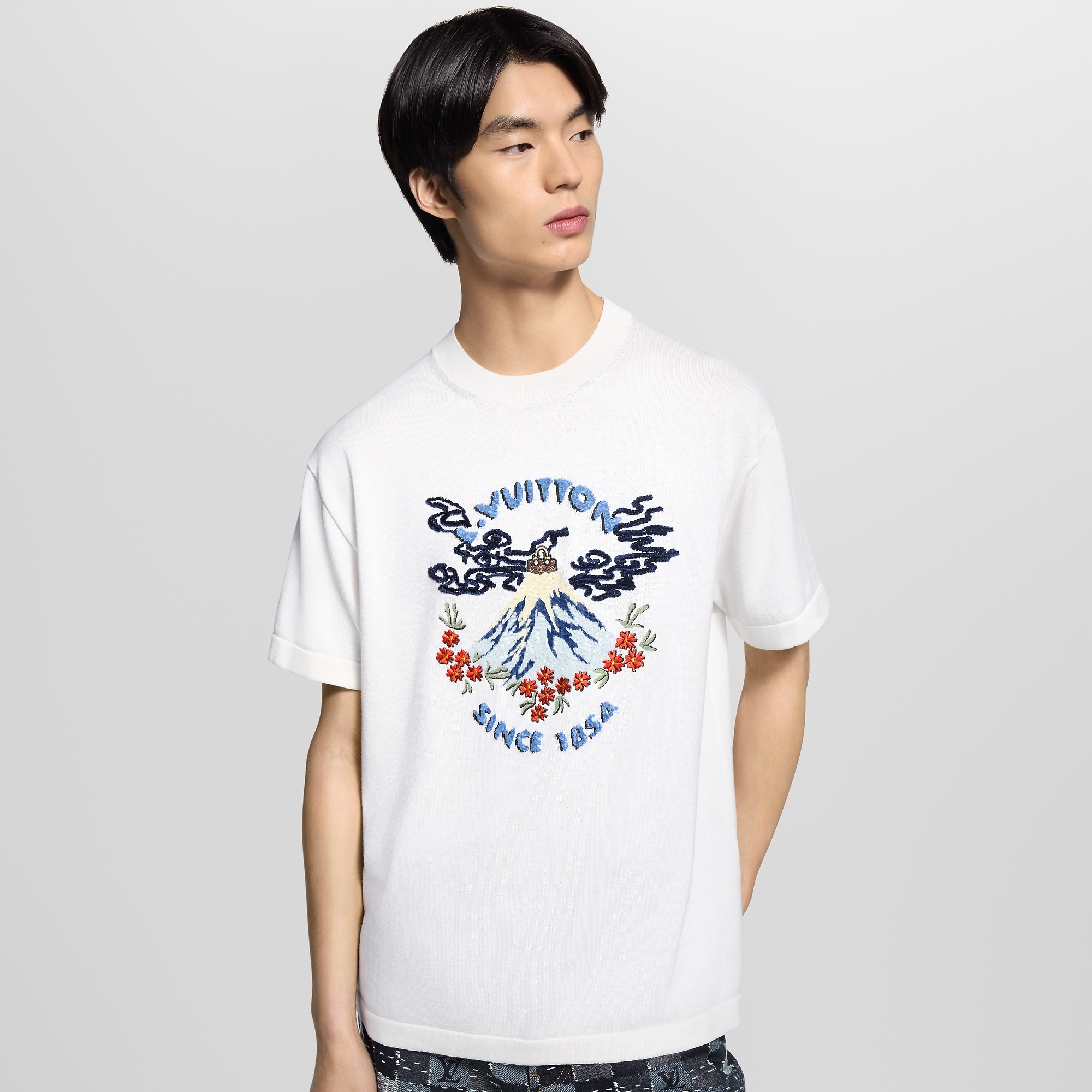 Short-Sleeved Knitted Crewneck