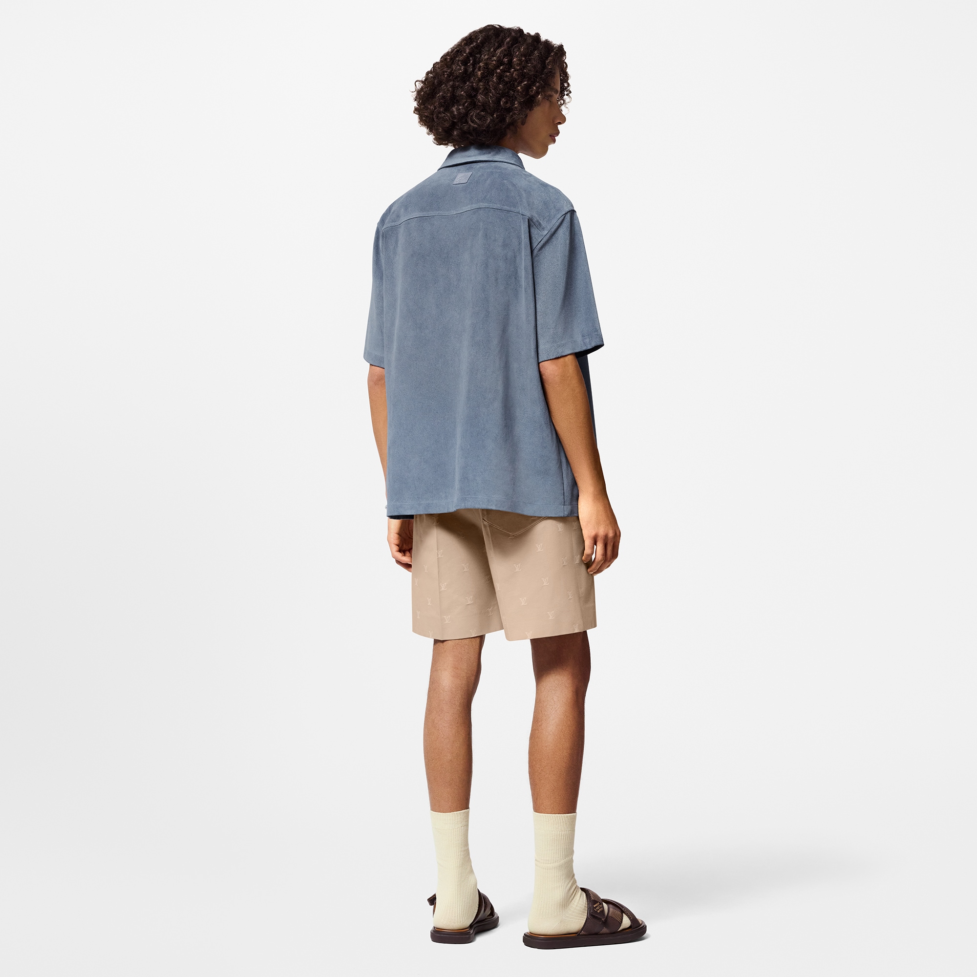  Ready-to-Wear All Ready-to-Wear Short-Sleeved Suede Overshirt | Louis Vuitton ® (Product zoom)