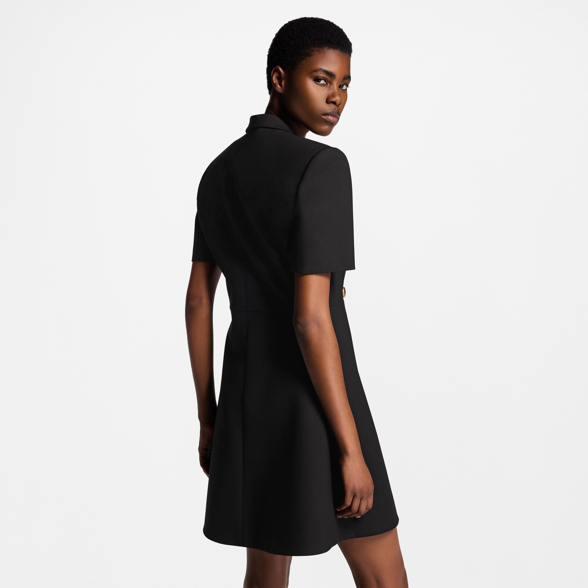  Ready-to-Wear Dresses Short-Sleeved Tailored Wrap Dress | Louis Vuitton ® (Product zoom)