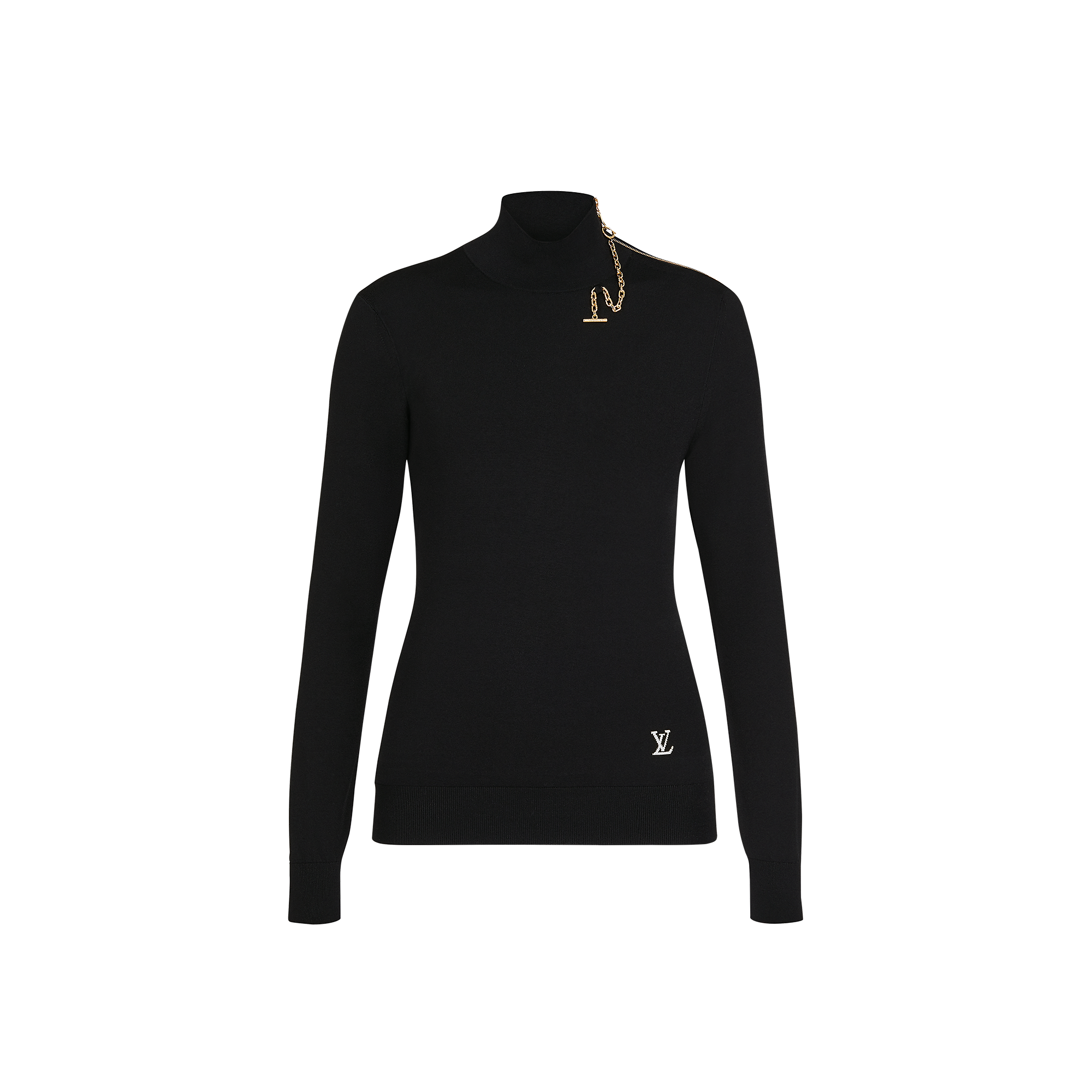 Shoulder Detail Turtleneck Sweater