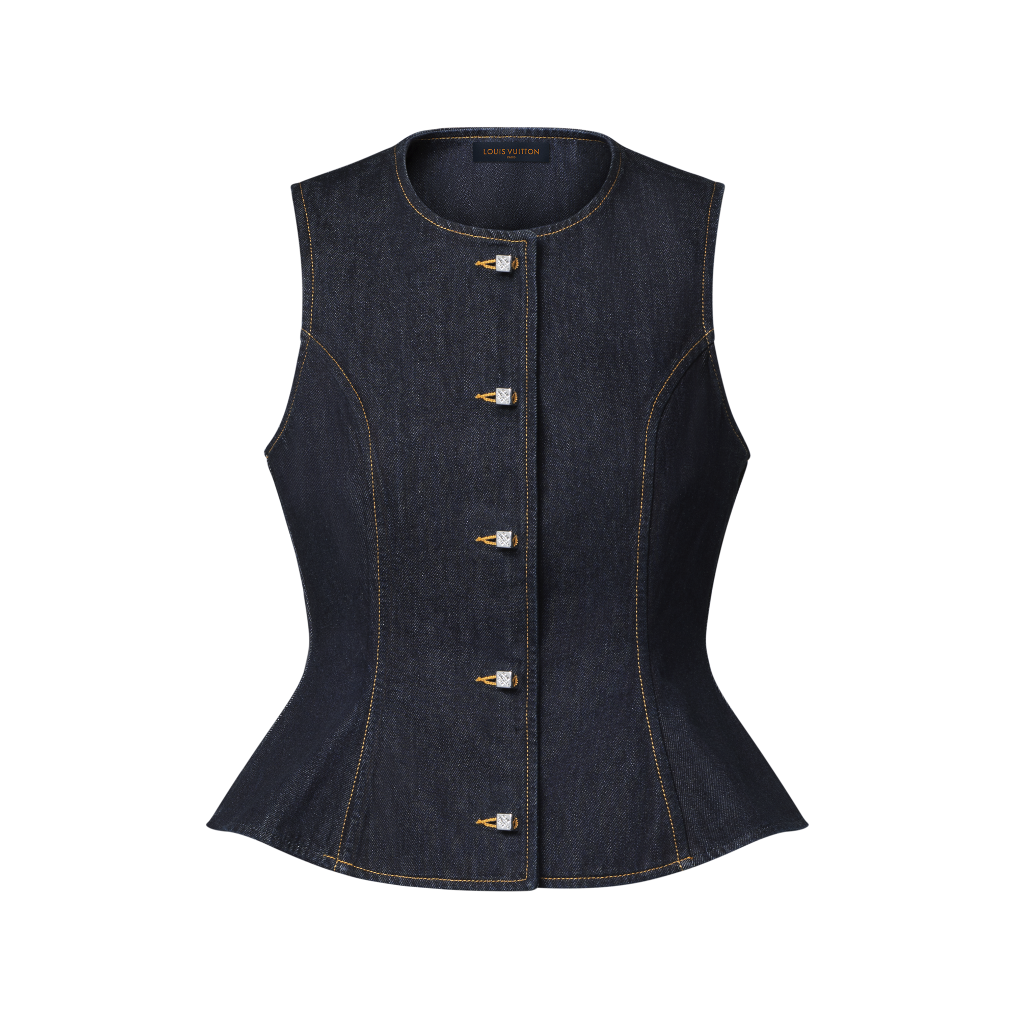 Signature Button Indigo Denim Top - Women - Ready-to-Wear | LOUIS 