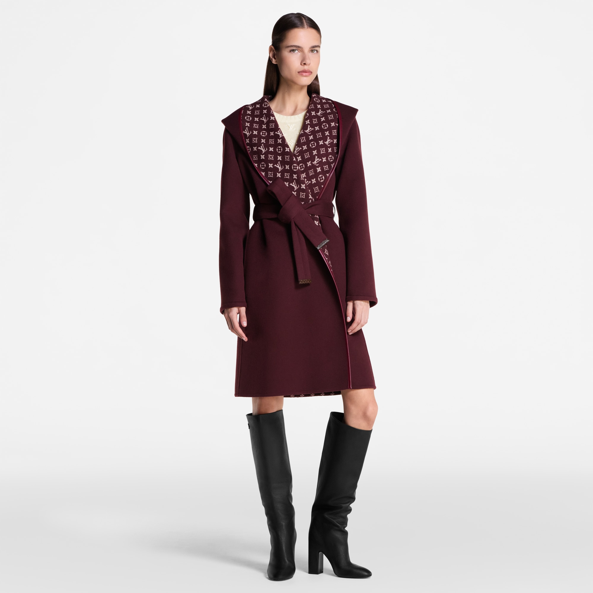  Ready-to-Wear Coats and Jackets Signature Long Hooded Wrap Coat | Louis Vuitton ® (Product zoom)