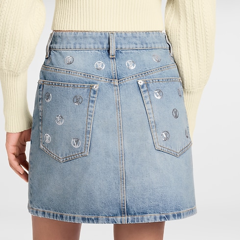 Ready-to-Wear Skirts and Shorts Signature Sequin Denim Mini Skirt | Louis Vuitton ® (Product zoom)