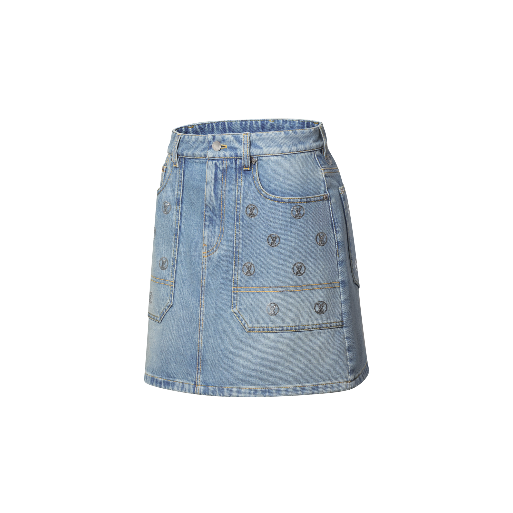  Ready-to-Wear Skirts and Shorts Signature Sequin Denim Mini Skirt | Louis Vuitton ® (Product zoom)