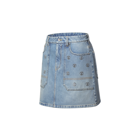 Ready-to-Wear Skirts and Shorts Signature Sequin Denim Mini Skirt | Louis Vuitton ® (Product zoom)