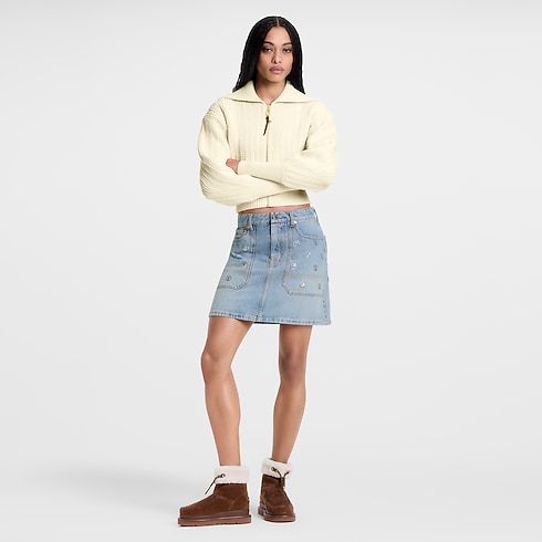Ready-to-Wear Skirts and Shorts Signature Sequin Denim Mini Skirt | Louis Vuitton ® (Product zoom)
