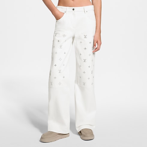 Ready-to-Wear Pants and Shorts Signature Sequin Wide-Leg Jeans | Louis Vuitton ® (Product zoom)