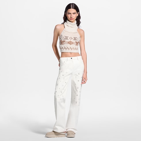 Ready-to-Wear Pants and Shorts Signature Sequin Wide-Leg Jeans | Louis Vuitton ® (Product zoom)