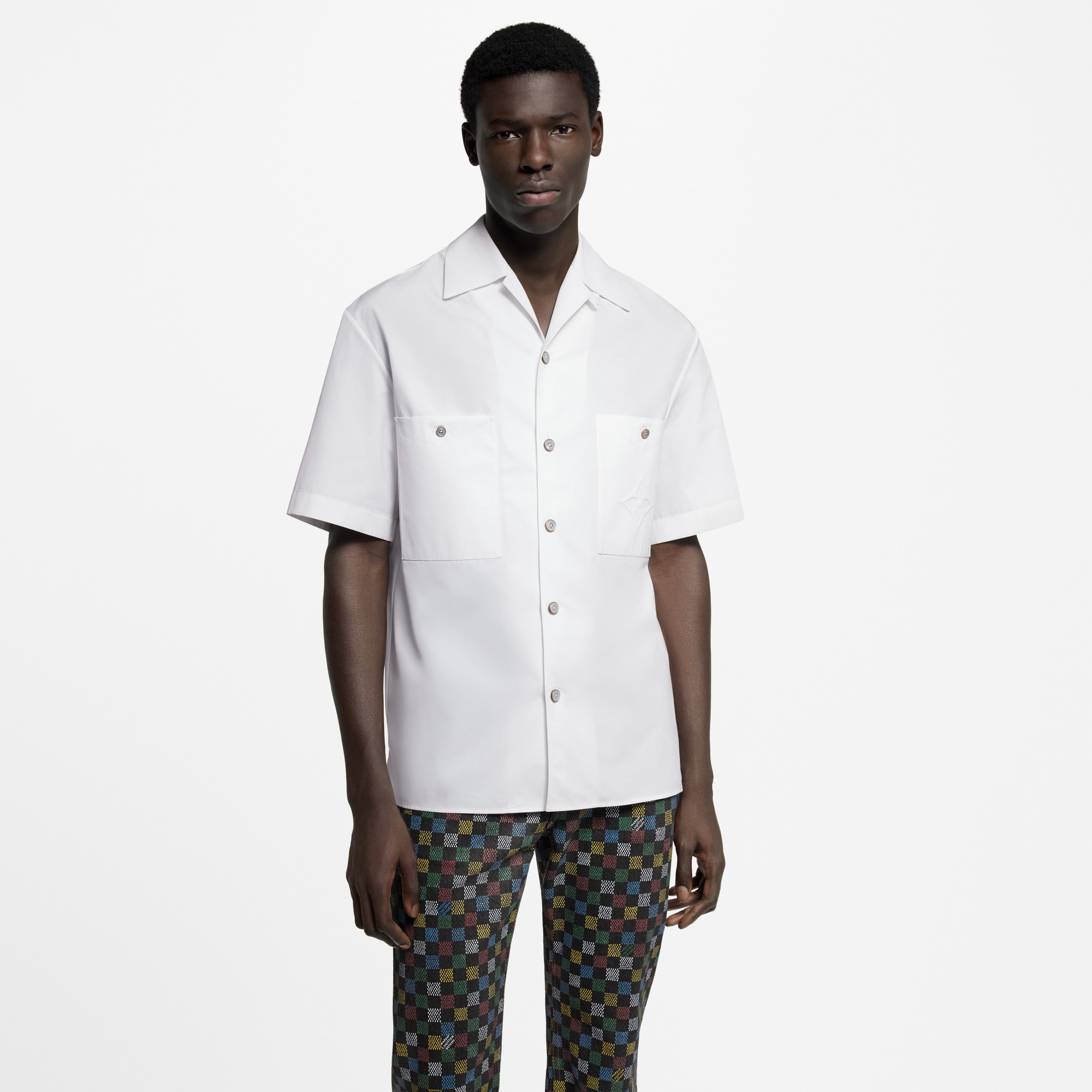  Ready-to-Wear Shirts Signature Short-Sleeved Cotton Shirt | Louis Vuitton ® (Product zoom)