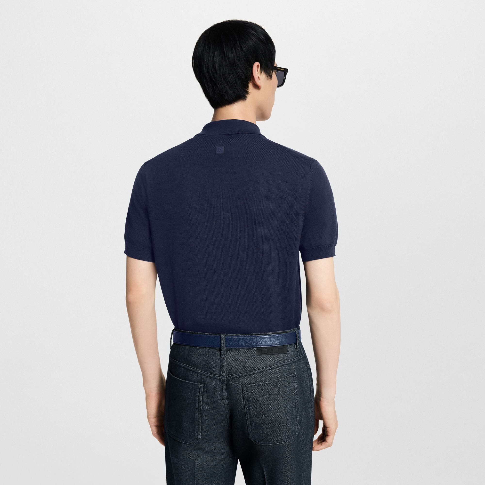  Ready-to-Wear T-Shirts and Polos Signature Silk-Blend Short-Sleeved  Polo Shirt | Louis Vuitton ® (Product zoom)