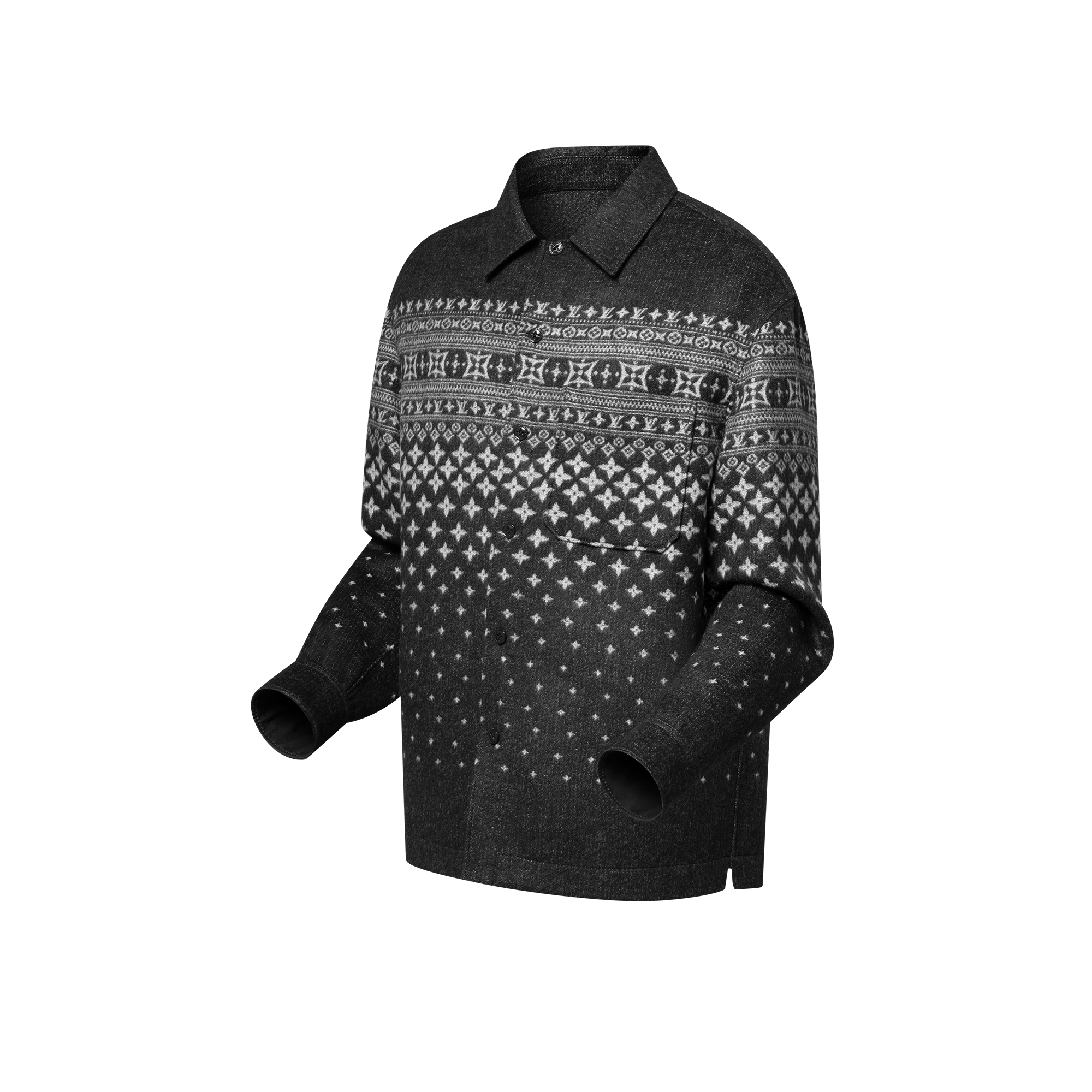  For Men LV Ski Silk, Cashmere And Wool-Blend Double-Face Jacquard Overshirt | Louis Vuitton ® (Product zoom)