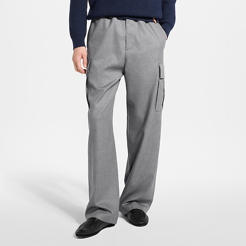 Ready-to-Wear All Ready-to-Wear Silk Cashmere Tailored Drawstring Cargo Pants | Louis Vuitton ® (Product zoom)