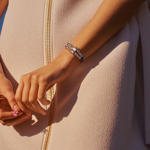 Categories Bracelets Silver Lockit Beads Bracelet, Silver and Red Polyester Cord | Louis Vuitton ® (Product zoom)