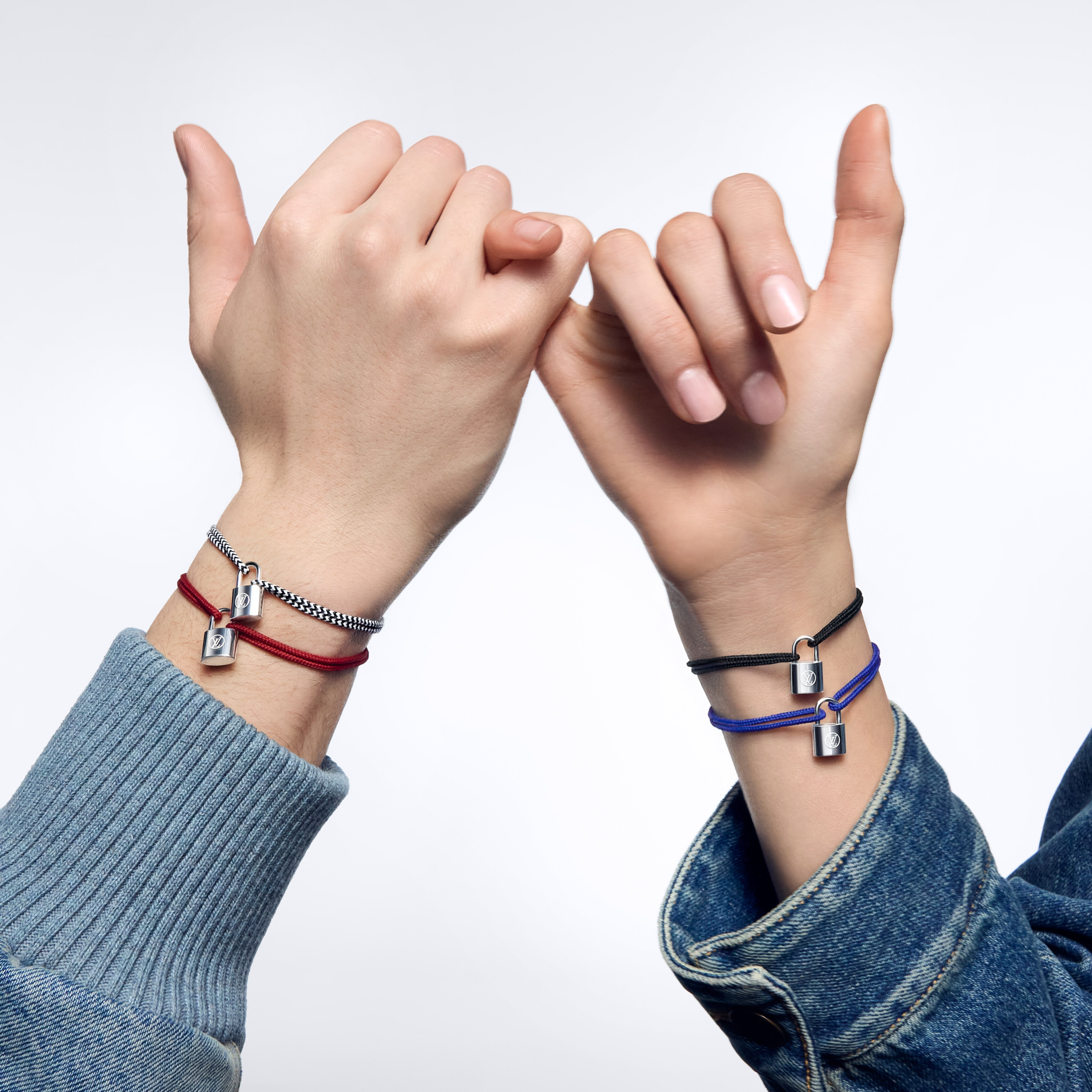 Silver Lockit Bracelet, Sterling Silver and Red Polyester Cord ...