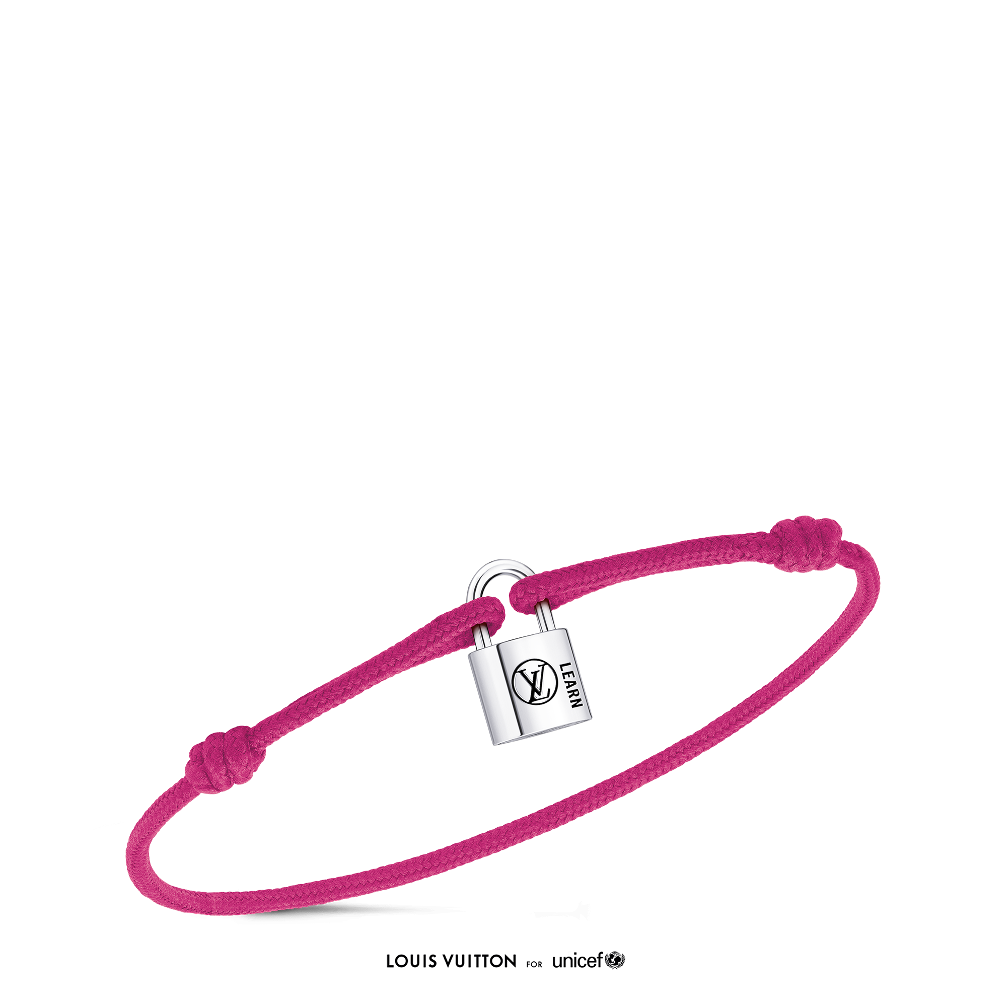  Categories Bracelets Silver Lockit Bracelet, Sterling Silver Black Laquered and Pink Polyester Cord | Louis Vuitton ® (Product zoom)