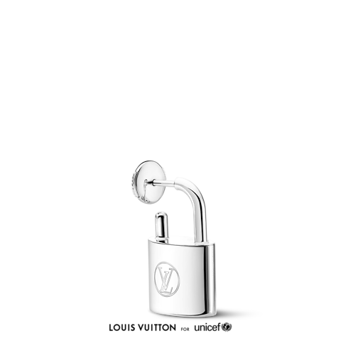 Categories Earrings Silver Lockit Earring, Sterling Silver - Per Unit | Louis Vuitton ® (Product zoom)