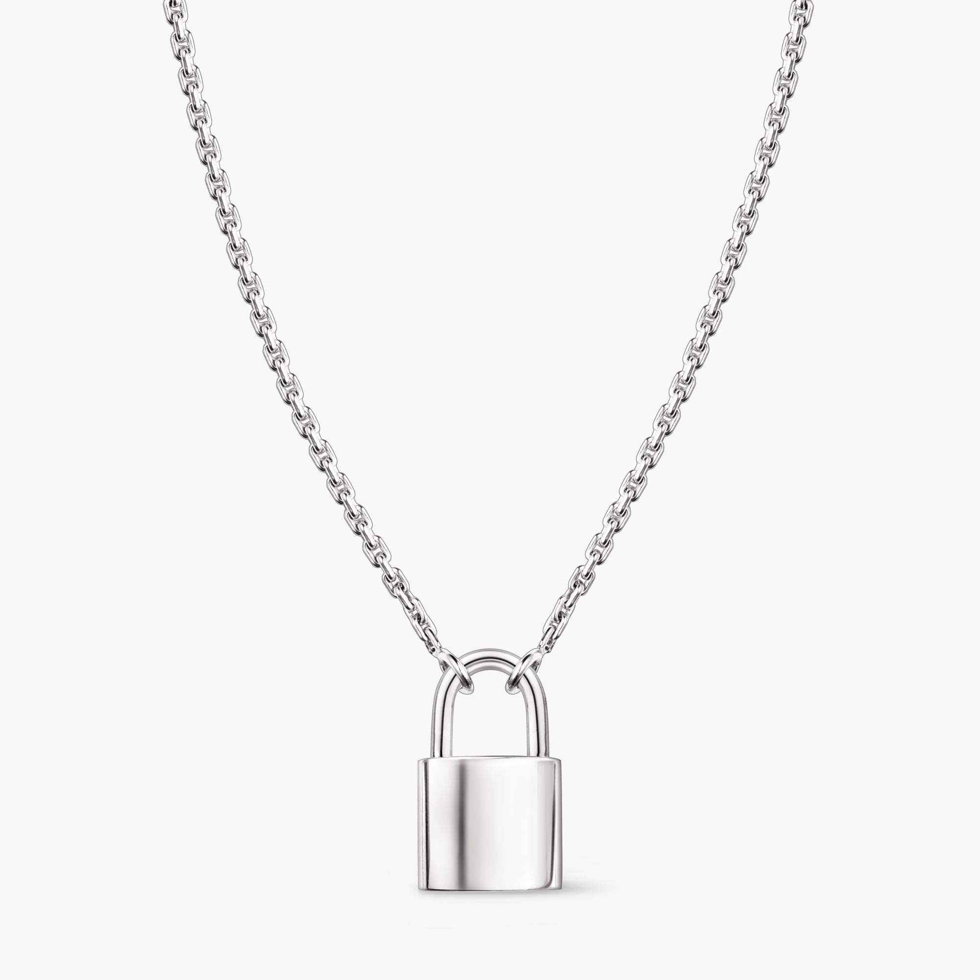 Sterling Silver Lock Pendant Necklace LOUIS VUITTON ®