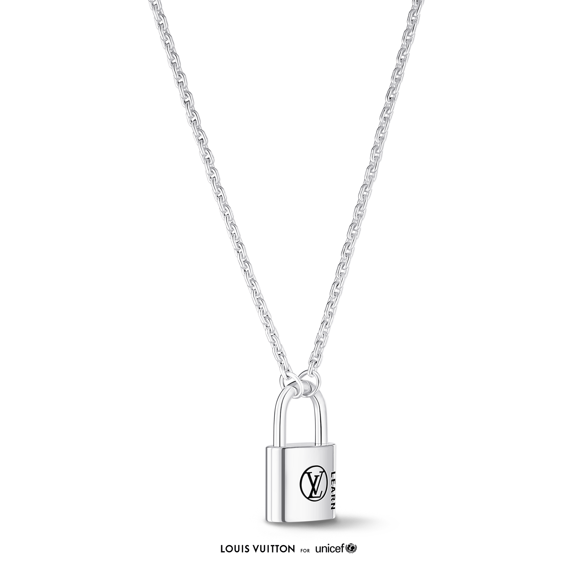  Categories Necklaces and Pendants  Silver Lockit Pendant, Sterling Silver Black Laquered | Louis Vuitton ® (Product zoom)