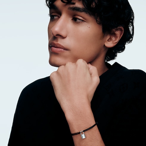 Categories Bracelets Silver Lockit x Felix Bracelet, Sterling Silver, Blue Lacquer and Polyester Cord | Louis Vuitton ® (Product zoom)
