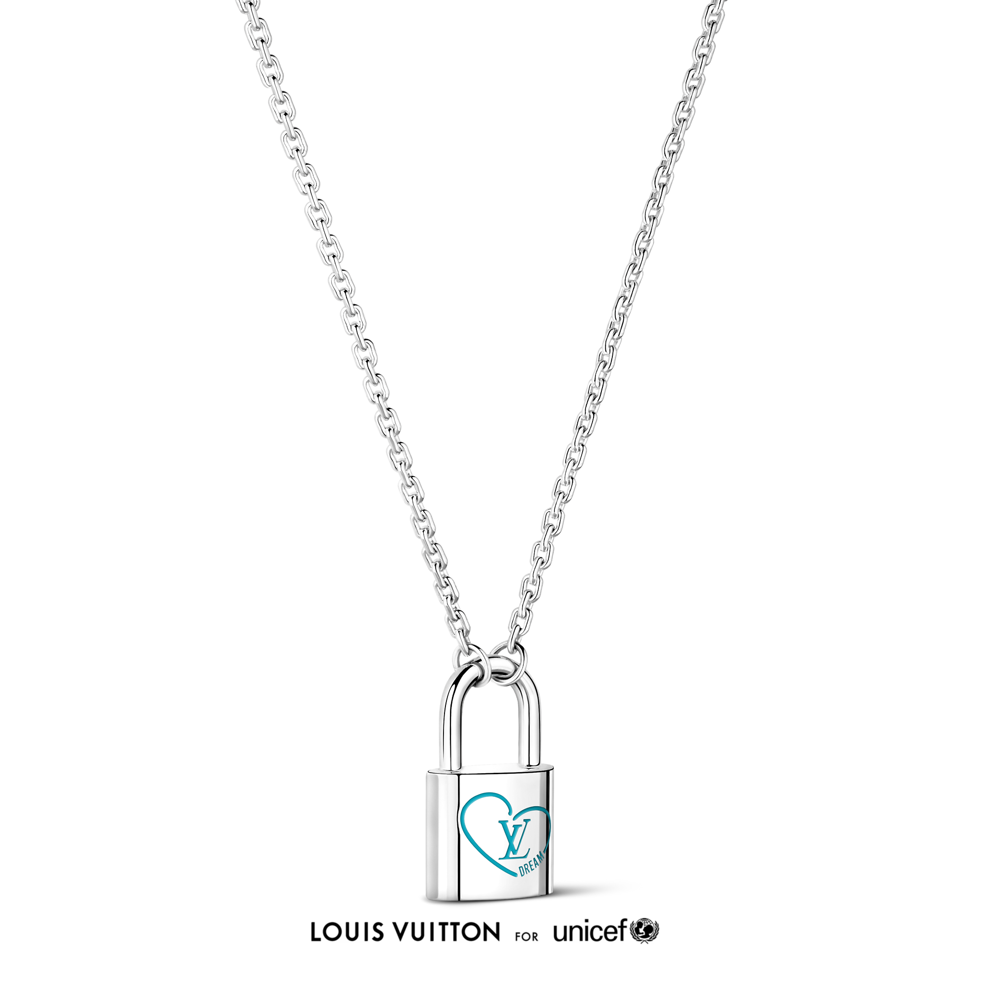 Silver Lockit x Felix Pendant, Sterling Silver and Blue Lacquer
