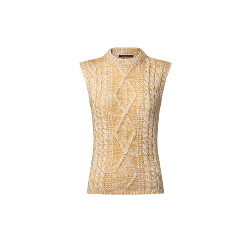 Ready-to-Wear Knitwear Sleeveless Cable Knit Pullover | Louis Vuitton ® (Product zoom)