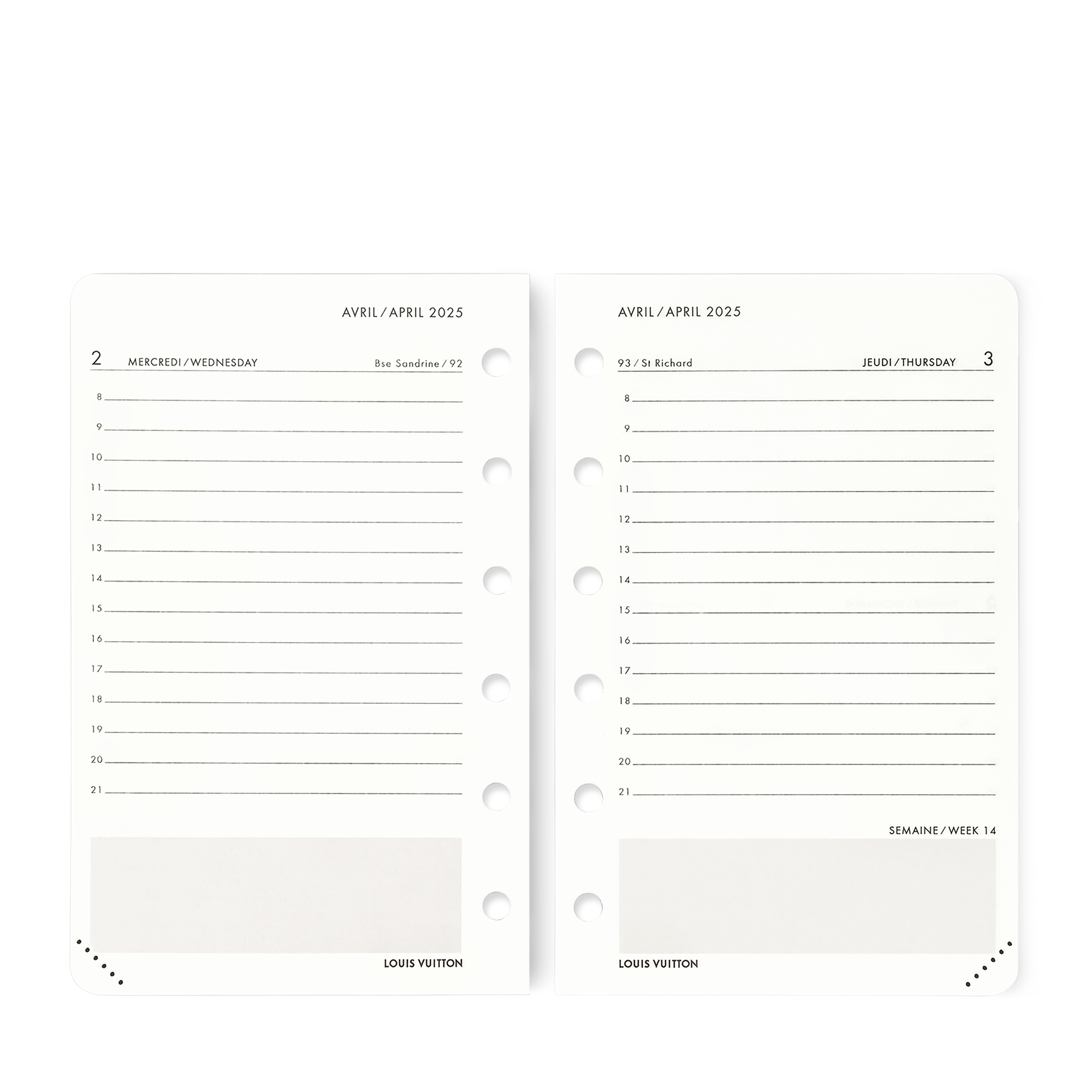  Library Office and Writing Small Functional Daily Agenda Refill 2025 | Louis Vuitton ® (Product zoom)